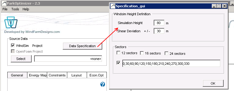 Height definition GUI