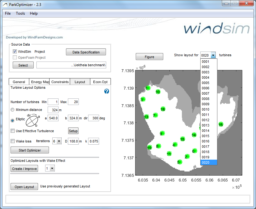 IEC-compliant optimized wind farm layout